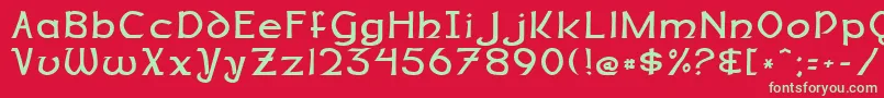 フォントDalelandsNormal – 赤い背景に緑の文字