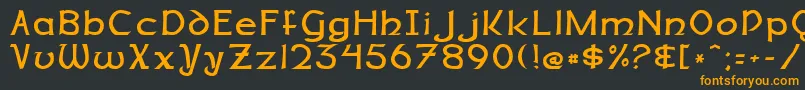 フォントDalelandsNormal – 黒い背景にオレンジの文字