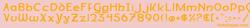 フォントDalelandsNormal – オレンジの文字がピンクの背景にあります。