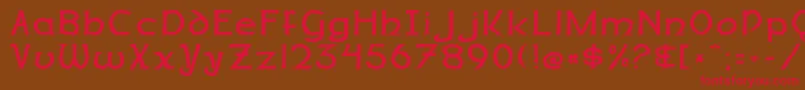 フォントDalelandsNormal – 赤い文字が茶色の背景にあります。