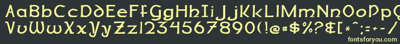 フォントDalelandsNormal – 黒い背景に黄色の文字