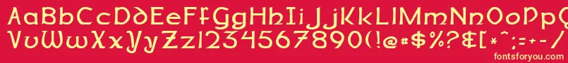 フォントDalelandsNormal – 黄色の文字、赤い背景