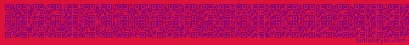 Alphanumericqr-fontti – violetit fontit punaisella taustalla