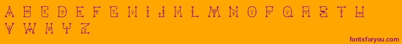 Varmint-Schriftart – Violette Schriften auf orangefarbenem Hintergrund