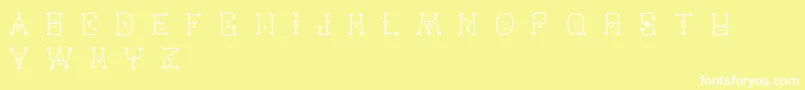 Varmint-Schriftart – Weiße Schriften auf gelbem Hintergrund