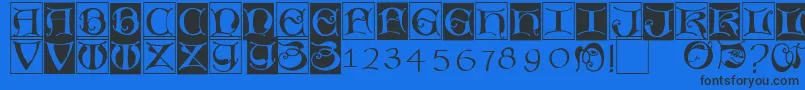 Missaluncialebricks Font – Black Fonts on Blue Background