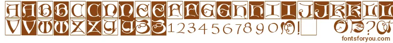 Missaluncialebricks-fontti – ruskeat fontit valkoisella taustalla
