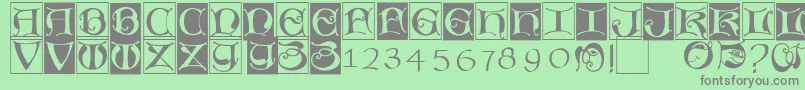 Missaluncialebricks Font – Gray Fonts on Green Background