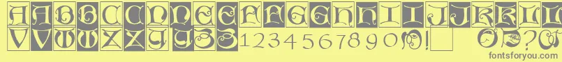 Missaluncialebricks Font – Gray Fonts on Yellow Background