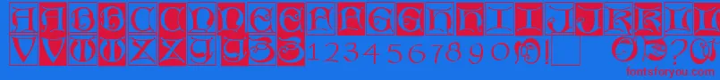 Missaluncialebricks Font – Red Fonts on Blue Background