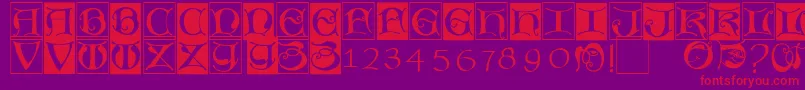 Missaluncialebricks Font – Red Fonts on Purple Background