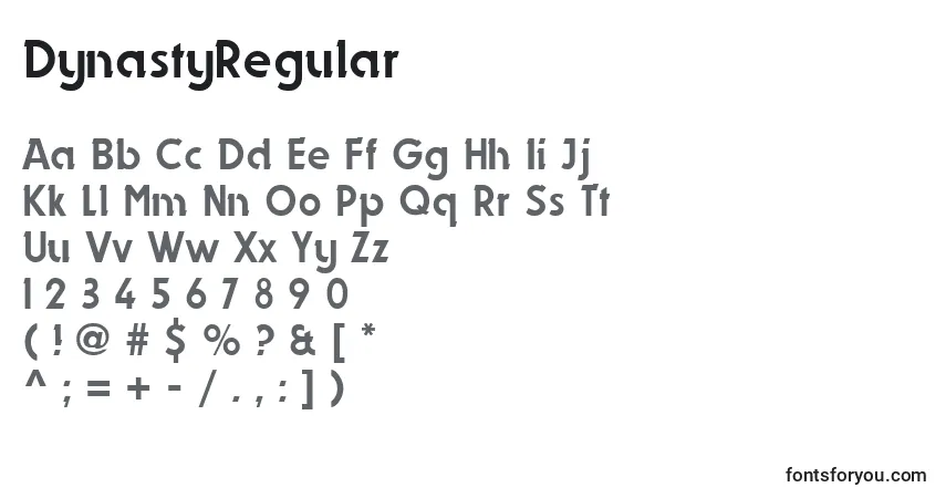 Schriftart DynastyRegular – Alphabet, Zahlen, spezielle Symbole