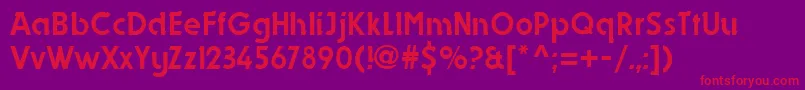 フォントDynastyRegular – 紫の背景に赤い文字