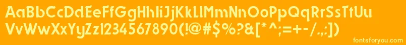 DynastyRegular Font – Yellow Fonts on Orange Background