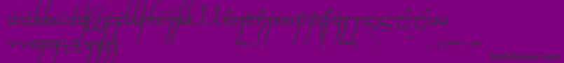 フォントElvish ffy – 紫の背景に黒い文字