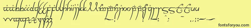 Fonte Elvish ffy – fontes pretas em um fundo amarelo