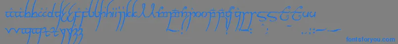 Elvish ffy Font – Blue Fonts on Gray Background