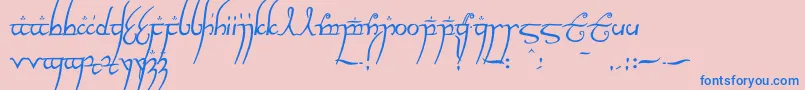 フォントElvish ffy – ピンクの背景に青い文字