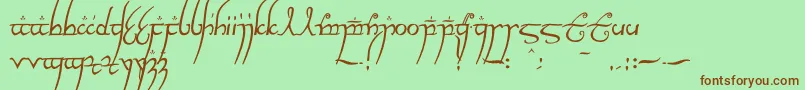 Elvish ffy-Schriftart – Braune Schriften auf grünem Hintergrund