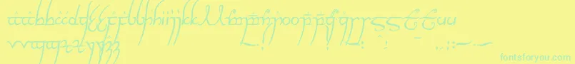 Elvish ffy Font – Green Fonts on Yellow Background