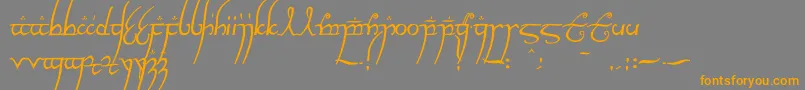 Elvish ffy-Schriftart – Orangefarbene Schriften auf grauem Hintergrund