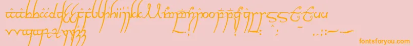 Elvish ffy Font – Orange Fonts on Pink Background