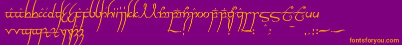 Elvish ffy-fontti – oranssit fontit violetilla taustalla