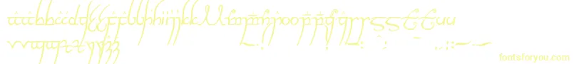 Elvish ffy Font – Yellow Fonts on White Background