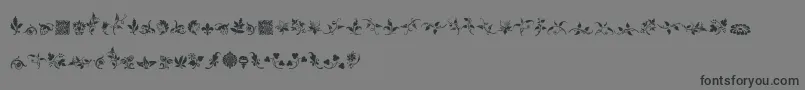 RoughFleuronsFree-Schriftart – Schwarze Schriften auf grauem Hintergrund