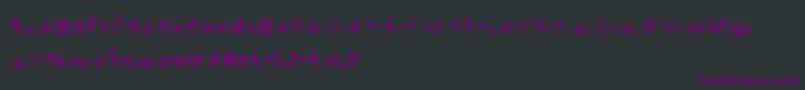 Czcionka RoughFleuronsFree – fioletowe czcionki na czarnym tle