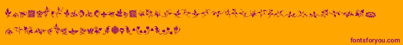 フォントRoughFleuronsFree – オレンジの背景に紫のフォント