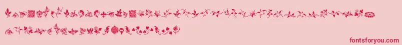 RoughFleuronsFree Font – Red Fonts on Pink Background