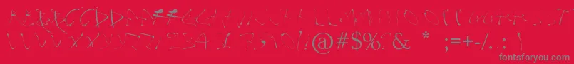 Alphasplat-Schriftart – Graue Schriften auf rotem Hintergrund