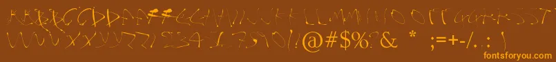 Alphasplat-Schriftart – Orangefarbene Schriften auf braunem Hintergrund