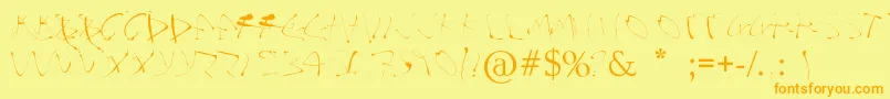 Alphasplat Font – Orange Fonts on Yellow Background