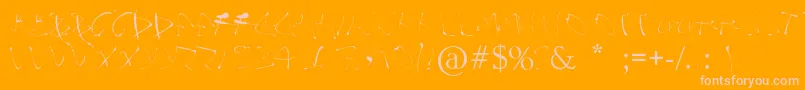 Alphasplat-Schriftart – Rosa Schriften auf orangefarbenem Hintergrund