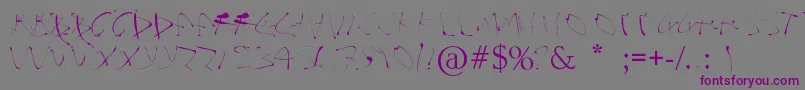 Alphasplat-Schriftart – Violette Schriften auf grauem Hintergrund