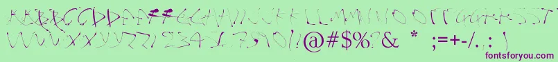 Alphasplat Font – Purple Fonts on Green Background