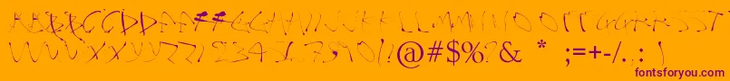 Alphasplat-Schriftart – Violette Schriften auf orangefarbenem Hintergrund