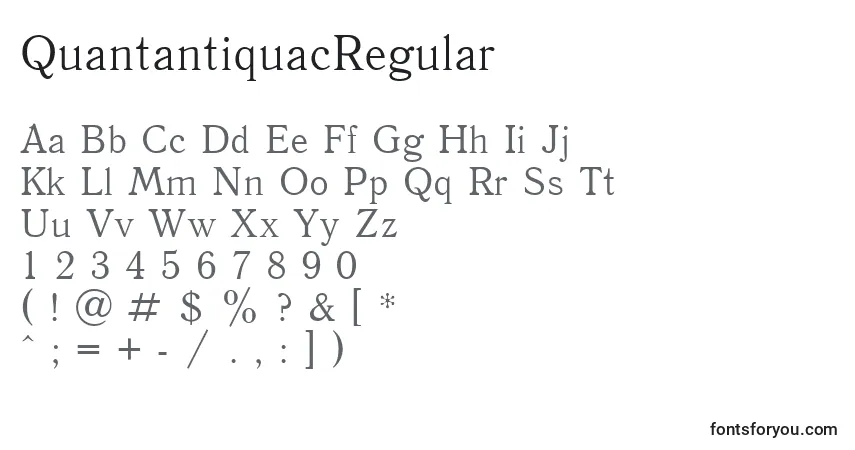 QuantantiquacRegular-fontti – aakkoset, numerot, erikoismerkit