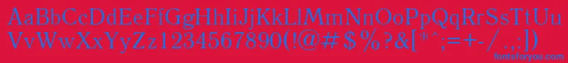 QuantantiquacRegular Font – Blue Fonts on Red Background