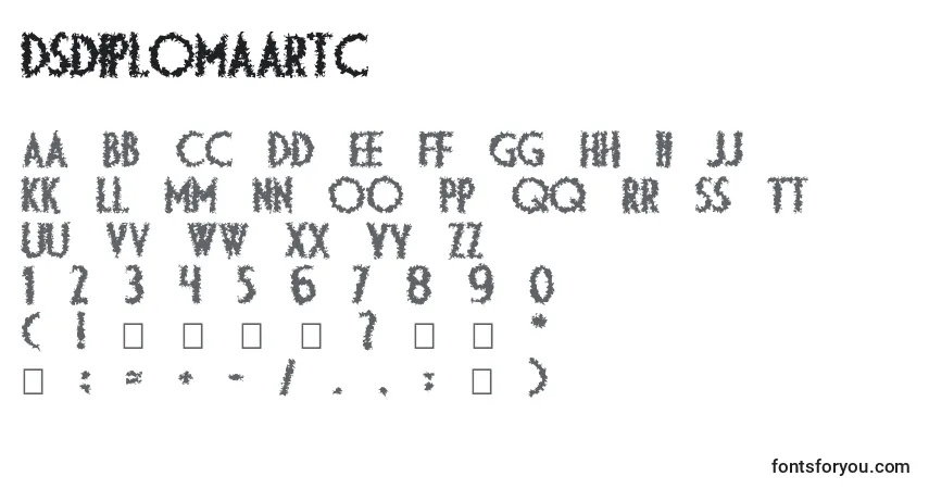 Шрифт Dsdiplomaartc – алфавит, цифры, специальные символы