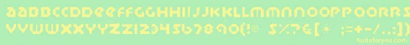 フォントSudburybasingaunt – 黄色の文字が緑の背景にあります