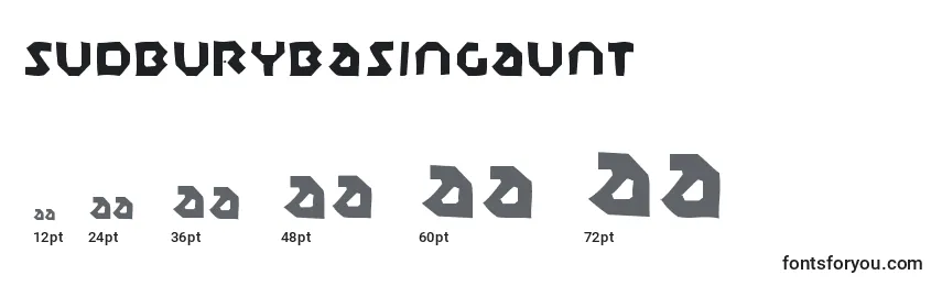Размеры шрифта Sudburybasingaunt
