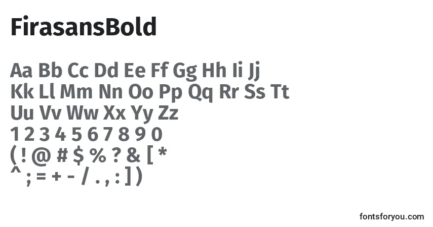 FirasansBold-fontti – aakkoset, numerot, erikoismerkit
