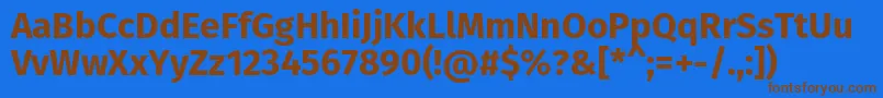FirasansBold Font – Brown Fonts on Blue Background