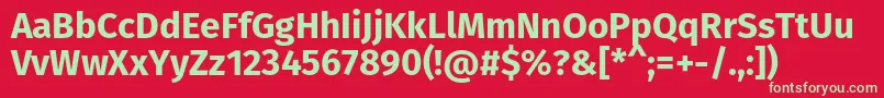 FirasansBold Font – Green Fonts on Red Background