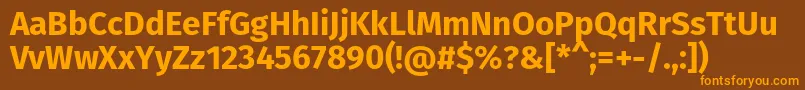 FirasansBold Font – Orange Fonts on Brown Background