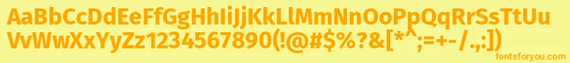 FirasansBold Font – Orange Fonts on Yellow Background