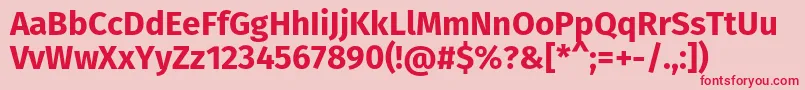 フォントFirasansBold – ピンクの背景に赤い文字